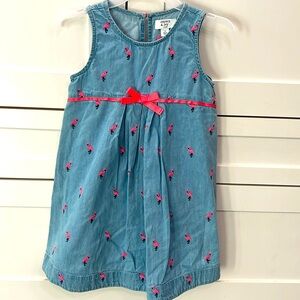 Crown and Ivy kids denim flamingo dress